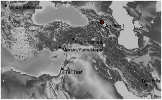 A map showing the archaeological site Tel Tsaf in the Jordan Valley of Israel.