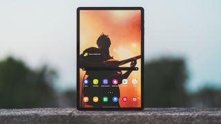 Samsung Galaxy Tab S7 Plus display in portrait mode