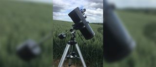 The Celestron Powerseeker 127EQ set up outside