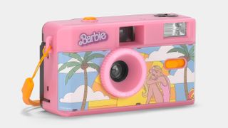 Malibu Barbie FC-11 35mm Film Camera on a studio white background