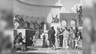 A modern-day artist's depiction of the Roman senate, an institution that was vital to the Roman Republic.