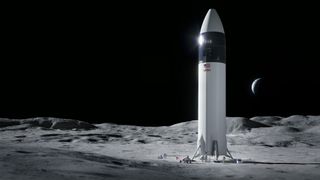 NASA picked SpaceX's Starship spacecraft, seen here in an artist's depiction, to land Artemis astronauts on the moon.