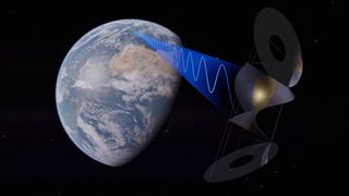 The concept of the orbiting solar power plant called CASSIOPeIA by the U.K.-based International Electric Company.