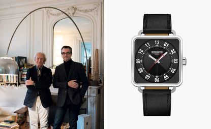 Marc Berthier and La Montre Hermès artistic director Philippe Delhotal in Berthier’s Paris office