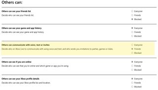Xbox privacy settings