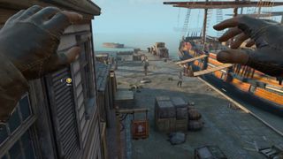 Parkouring in Boston harbor in Assassin's Creed Nexus