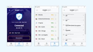 Il client Windows di VyprVPN offre un’interfaccia chiara e completa.(Immagine: Golden Frog)