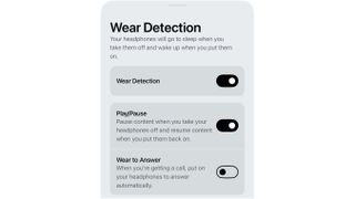 Sonos Ace Wear Detection setting in the Sonos app