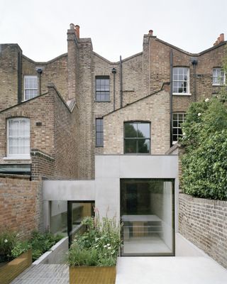 Rear extension facade at Islington House by McLaren Excell