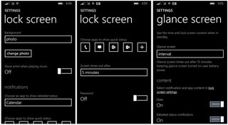 Lockscreen and Glance Settings