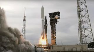 A United Launch Alliance Atlas V rocket launches two Geosynchronous Space Situational Awareness Program satellites for the U.S. Space Force on Jan. 21, 2022.