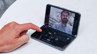 Google Pixel Fold shown on a table