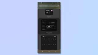 Screenshot showing how to stack widgets on a Samsung Galaxy - add widget