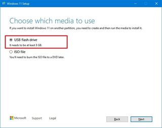 Media Creation Tool USB option