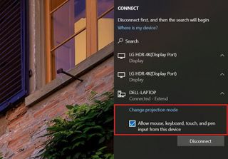 Windows 10 screen mirroring mouse and keyboard option