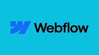 Webflow logo in black on light blue background