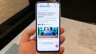 Android Central website on Galaxy S23 FE