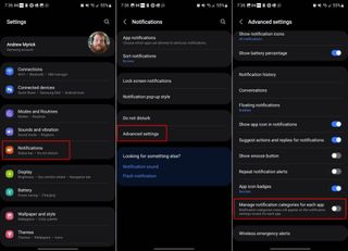 Steps to enable Notification Categories on Galaxy S24 with One UI 6.1