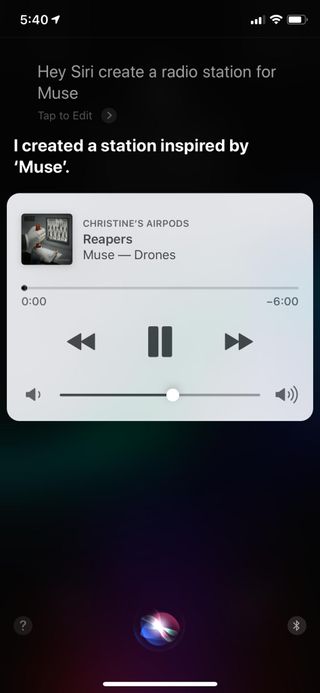 iOS 12 Siri Apple Music create station