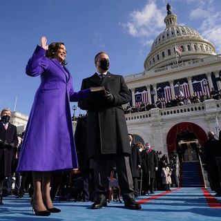 Kamala Harris wearing Christopher John Rogers