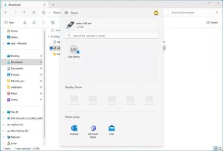 File Explorer new Share UI