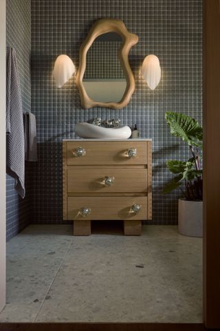 Daniel Arsham x Kohler bathroom vanity and mirror