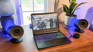 Razer Nommo V2 Pro sitting on desk