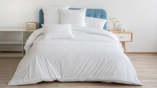 Bed with white bedding