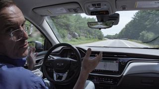 2022 Chevy Bolt EUV interior while being driven