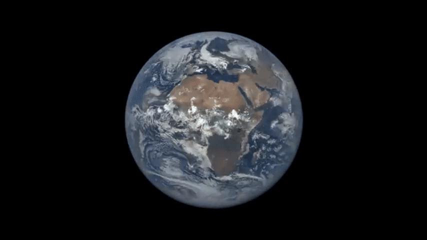 Looped video footage of Earth spinning