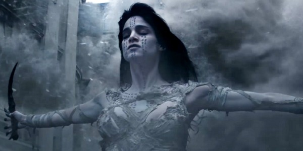 Sofia Boutella with her arms outstretched as The Mummy