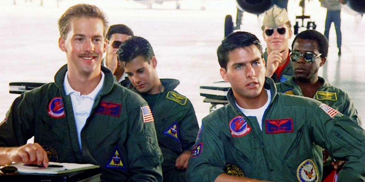 Anthony Edwards ad Tom Cruise in Top Gun