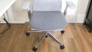 The seat cushion and 4D armrests on the Haworth Fern office chair