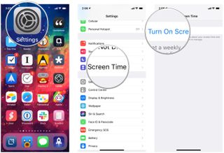 Settings, Screen Time, Turn On