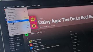 Showing Spotify hardware acceleration menu option