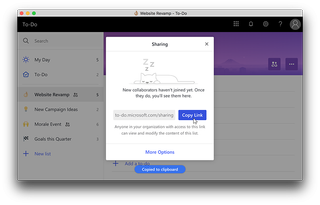 Microsoft To-Do List Sharing