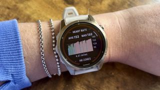 a photo of the Garmin Fenix 7 Pro heart rate zones