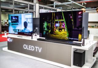 LG OLED TVs in a store