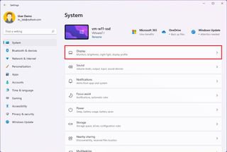 Open Display settings