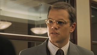 Matt Damon wearing glasses in Ocean's 11