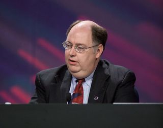 Wayne Hale, NASA's former shuttle program manager, is pictured during a 2005 briefing previewing the agency's STS-114 return to flight mission.