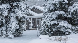 Snow covered house