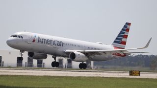 American Airlines Airbus taking off