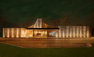 Exterior of a building at night