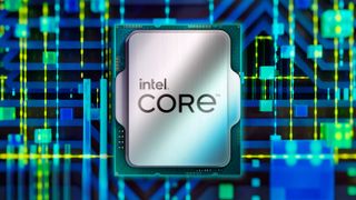 intel marketing image showing CPU with Intel Core logo