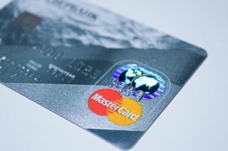 EMV compliant Mastercard close up