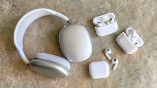 Listing image for the best AirPods showing AirPods Max, AirPods Pro, AirPods Pro 2 and AirPods 3