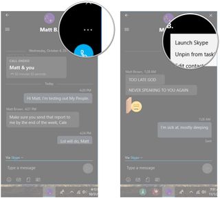 Click the More options button. Click Launch Skype.