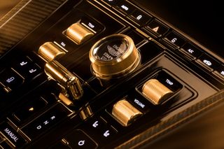 Gold plated switchgear in the Aston Martin DB12 Goldfinger Edition