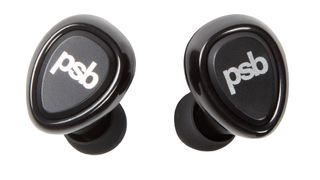 PSB M4U TWM wireless earbuds on white background